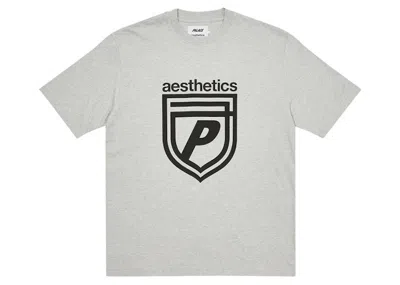 Pre-owned Palace Men's  X Aesthetics Logo T-shirt In Grey Marl In Gray