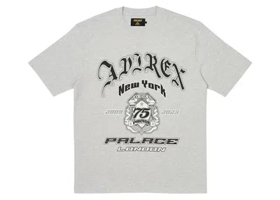 Pre-owned Palace Men's  X Avirex T-shirt In Grey Marl