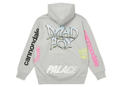 Pre-owned Palace Men's  X Cannondale Mad Boy Hoodie In Grey Marl In Gray