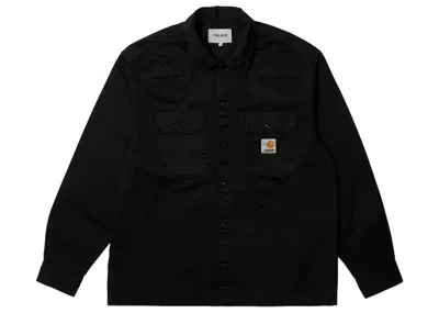 Pre-owned Palace Men's  X Carhartt Wip Longsleeve Master Shirt In Washed Black