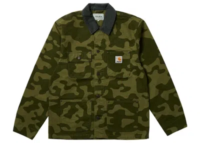 Pre-owned Palace Men's  X Carhartt Wip Michigan Coat In Dollar Green Camo