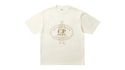 Pre-owned Palace Men's  X C.p. Company Mercerized Jersey 30/2 Twisted T-shirt In White