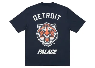 Pre-owned Palace Men's  X Detroit Tigers New Era T-shirt In Navy Blue