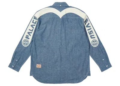 Pre-owned Palace Men's  X Evisu Classic Daicock Denim Shirt