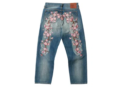 Pre-owned Palace Men's  X Evisu Denim Jean In Stone Wash In Gray