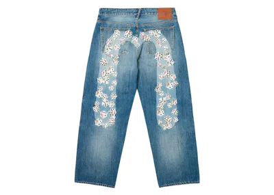 Pre-owned Palace Men's  X Evisu Dice Denim Jean In Light Wash In Brown