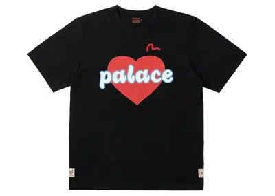Pre-owned Palace Men's  X Evisu Heart T-shirt In Black