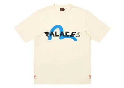Pre-owned Palace Men's  X Evisu Logo T-shirt In White