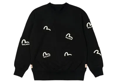 Pre-owned Palace Men's  X Evisu Pocket Crew In Black