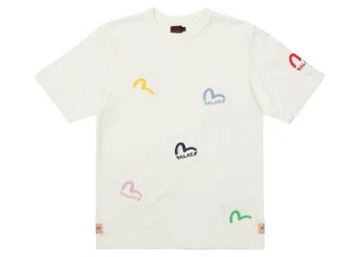 Pre-owned Palace Men's  X Evisu Pocket T-shirt In Egret