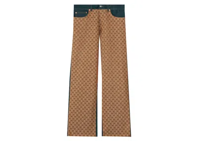 Pre-owned Palace Men's  X Gucci Ggp Pattern Baggy Jean In Dark Blue Denim