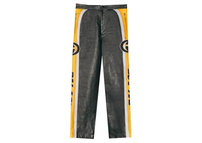 Pre-owned Palace Men's  X Gucci Patches Leather Pants In Black