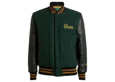 Pre-owned Palace Men's  X Harrods Golden Bear Varsity Jacket In Green