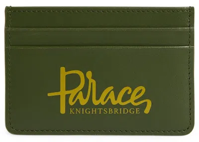 Pre-owned Palace Men's  X Harrods Leather Logo Card Holder In Green