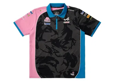 Pre-owned Palace Men's  X Kappa For Alpine Tech Polo Shirt In Night Desert Camo In Brown