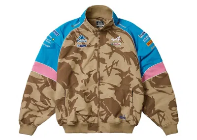 Pre-owned Palace Men's  X Kappa For Alpine Tracksuit Top In Desert Camo In Brown