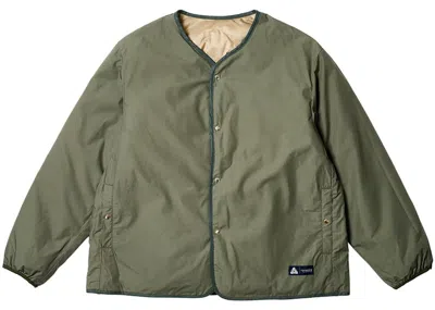 Pre-owned Palace Men's  X Nanamica Reversible Down Cardigan In Sage Green