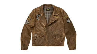 Pre-owned Palace Men's  X Neighborhood Biker Leather Jacket In Brown