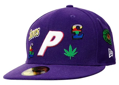 Pre-owned Palace Men's  X New Era Jesus 59fifty Fitted Hat In Purple