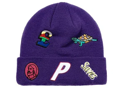 Pre-owned Palace Men's  X New Era Jesus Beanie In Purple