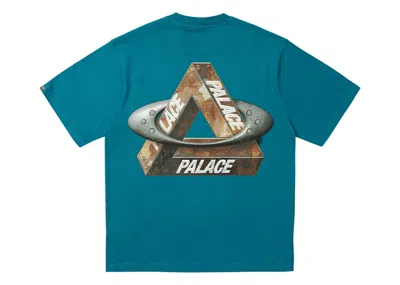 Pre-owned Palace Men's  X Oakley T-shirt (fw24) In Petrol