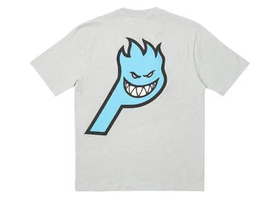 Pre-owned Palace Men's  X Spitfire Phead T-shirt In Grey Marl In Gray