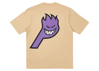 Pre-owned Palace Men's  X Spitfire Phead T-shirt In Sand