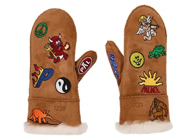 Pre-owned Palace Men's  X Ugg Sheepskin Mitten In Chestnut