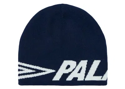 Pre-owned Palace Men's  X Umbro Nein Cuff Beanie In Navy Blue