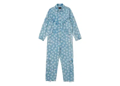 Pre-owned Palace Men's  X Vivienne Westwood Denim Flight Suit In Orb Stone Wash In Blue