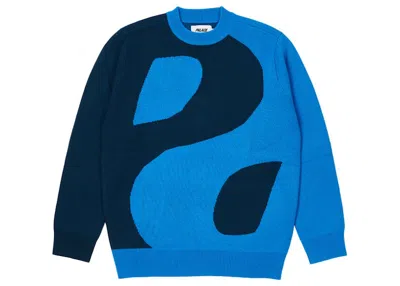 Pre-owned Palace Men's  Yin Yang Knit In Blue Tonal