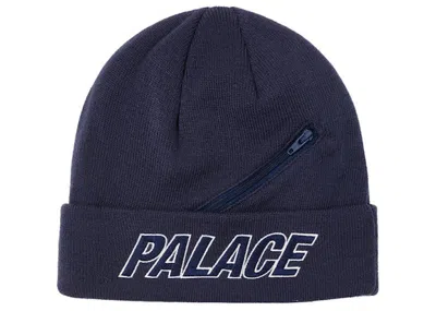 Pre-owned Palace Men's  Zip Pocket Beanie In Navy Blue