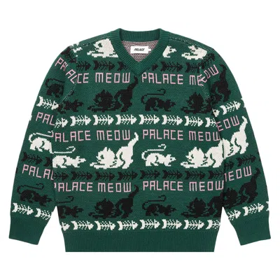 Pre-owned Palace Meow Meow Knit 'green' | Men's Size L