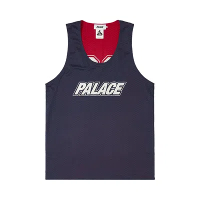 Pre-owned Palace Mesh Reverso Border Vest 'navy' In Blue