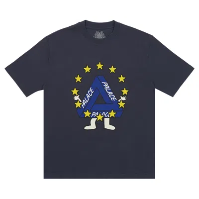Pre-owned Palace Missing Eu T-shirt 'navy' In Blue