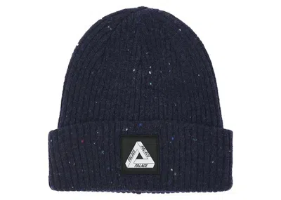 Pre-owned Palace Nepped Triferg Patch Beanie In Navy Blue