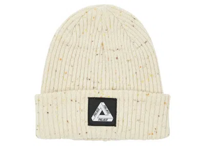 Pre-owned Palace Nepped Triferg Patch Beanie In Off/white