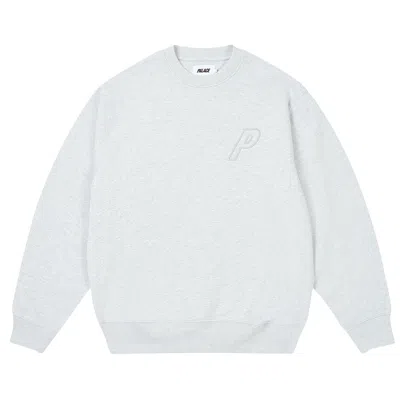 Pre-owned Palace Outline P-3 Crew 'grey Marl' | Men's Size L In Gray