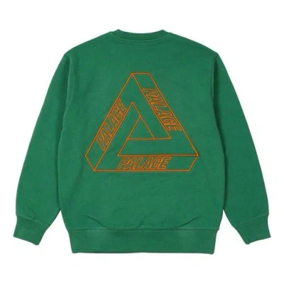 Palace Outliner Mit Desigher Crew Green Back Triangle Printing Round Neck Unisex Green