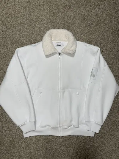 Pre-owned Palace P-15 Flight Fleece Jacket In White