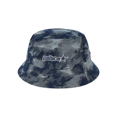 Pre-owned Palace P Star Bucket Hat 'stonewash Denim' | Blue | Men's Size S/m