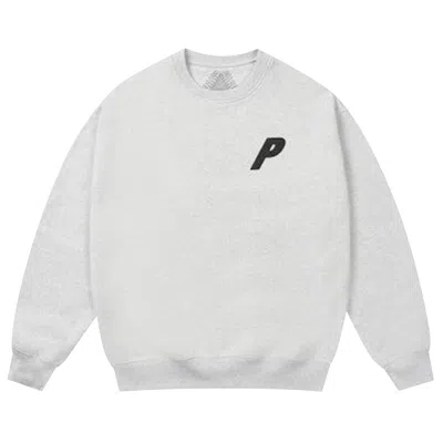 Pre-owned Palace P3 Chain Puff Crew 'grey Marl' | Men's Size L In Gray