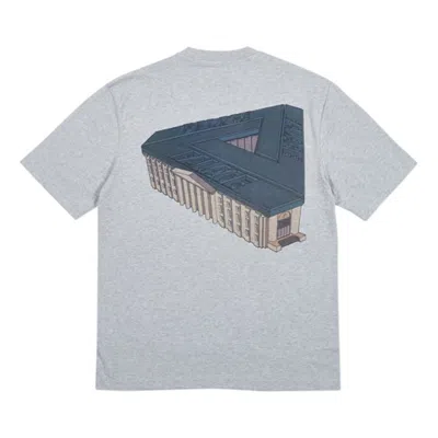 Palace Palazzo Grey Marl Creative Printing Short Sleeve Unisex Gray