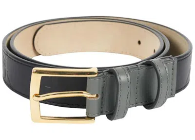Pre-owned Palace Palmgram Leather Belt In Midnight Blue