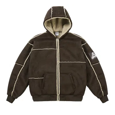 Pre-owned Palace Patch Me Up Shearling Jacket 'fox' | Brown | Men's Size L