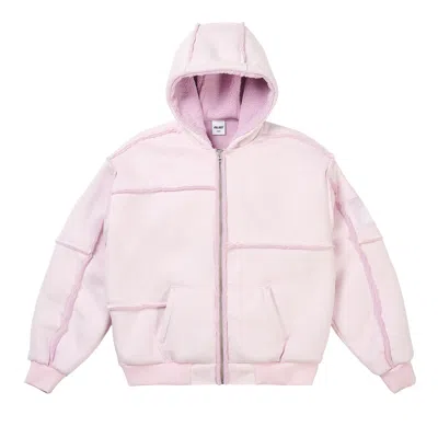 Pre-owned Palace Patch Me Up Shearling Jacket 'sweet Pink' | Men's Size L