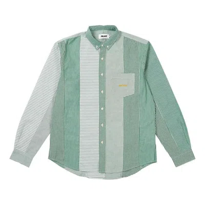 Palace Patchwork Stripe Shirt 'green' In Gray