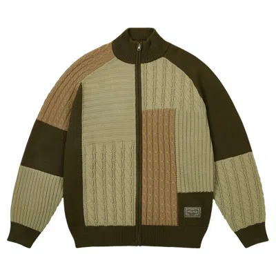 Pre-owned Palace Patchwork Zip Knit 'the Deep Green' | Men's Size M