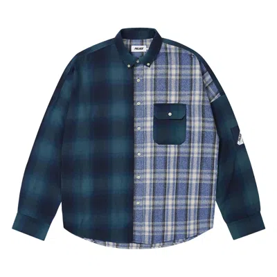 Pre-owned Palace Patchy Flannel Shirt 'blue' | Men's Size Xl