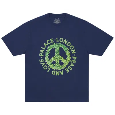 Pre-owned Palace Pease And Love T-shirt 'navy' | Blue | Men's Size L
